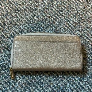 Rose gold glitter zipper wallet